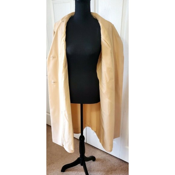 VTG J L Hudson's NWT Beige Lined Double Breasted Coat Button down Overcoat Sz 14 - Picture 6 of 7